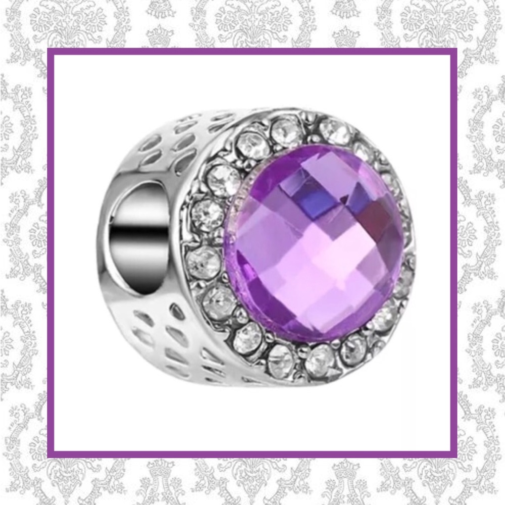 🌸PURPLE BLING RHINESTONE DIAMOND BEAD CHARM BOHO